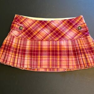 Abercrombie & Fitch wool blend plaid, pleat micro-mini
